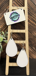 10 pairs of faux leather tear drop earrings 1.5 & 2 inch sizes - sublimation blanks
