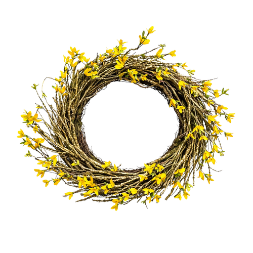 26" Forsythia Wreath - Yellow