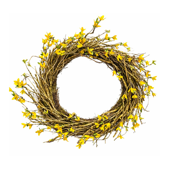 28" Vine and Forsythia Wreath
