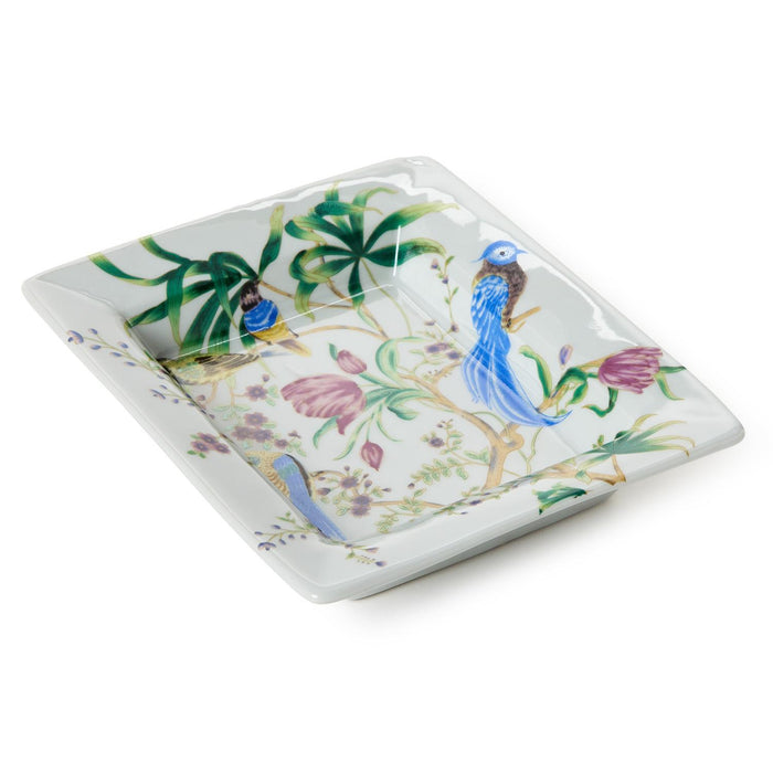 7.5" Bird & Blossom Chinoiserie Decorative Tray