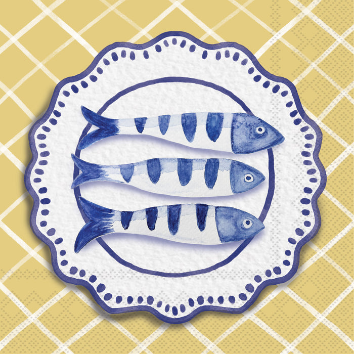 Amalfi Cucina Fish Paper Cocktail Napkins