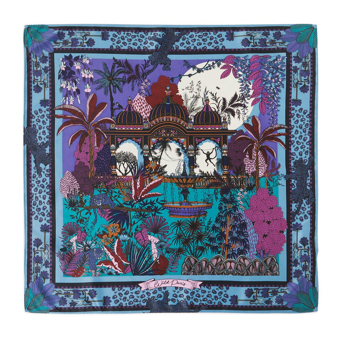 Amber Palace Blue Mini Square Scarf Designed by Wild Paris