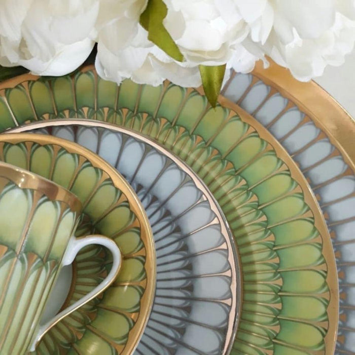 Arcades Green and Gold Bread and Butter Plate