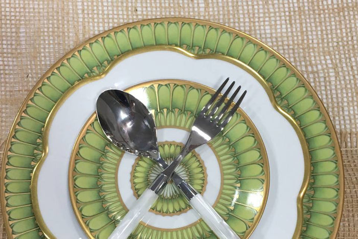 Arcades Green and Gold Dinner Plate