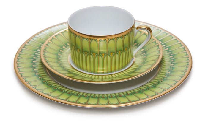 Arcades Green and Gold Dinner Plate
