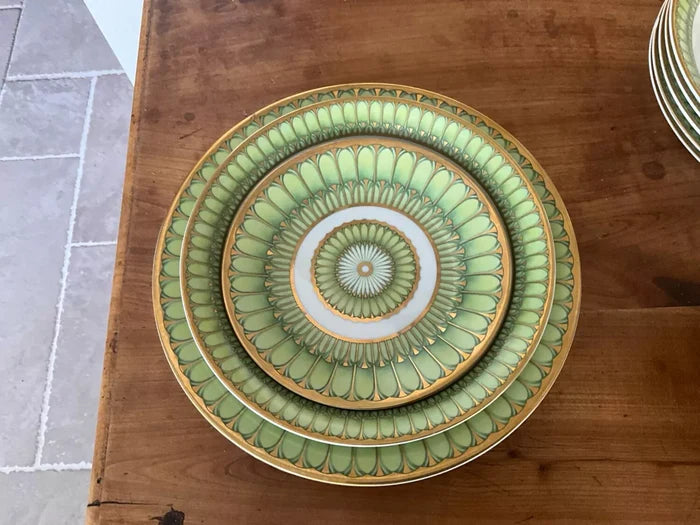 Arcades Green and Gold Dinner Plate