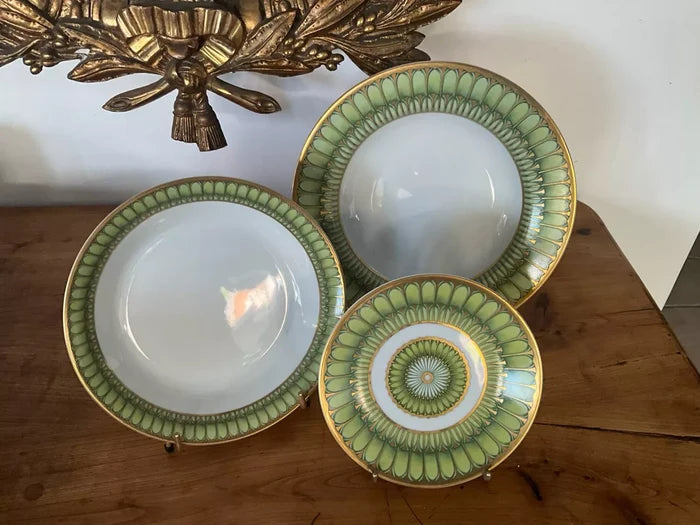 Arcades Green and Gold Dinner Plate