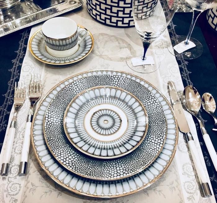 Arcades Grey and Gold Bread and Butter Plate