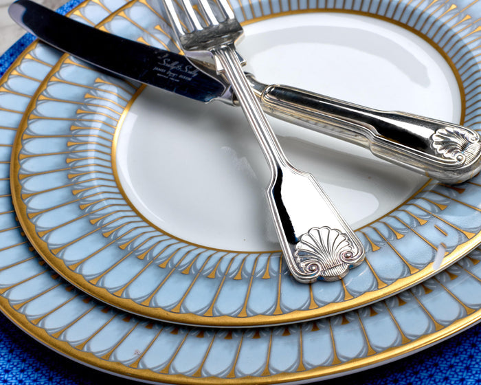 Arcades Grey and Gold Dinner Plate