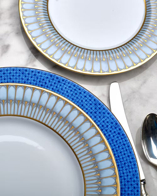 Arcades Grey and Gold Dinner Plate