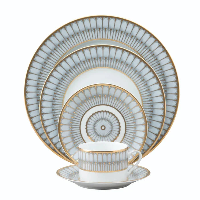 Arcades Grey and Gold Dinner Plate