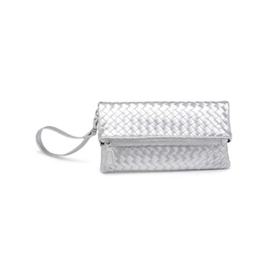 Aria Woven Clutch - Silver