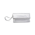 Aria Woven Clutch - Silver