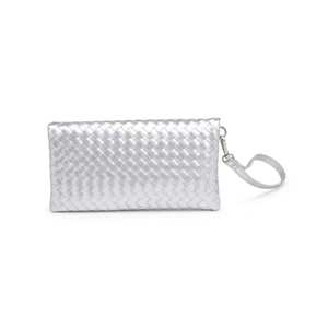 Aria Woven Clutch - Silver