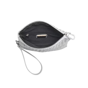 Aria Woven Clutch - Silver
