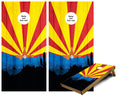 Arizona Flag on Rustic Wood look Cornhole Wraps