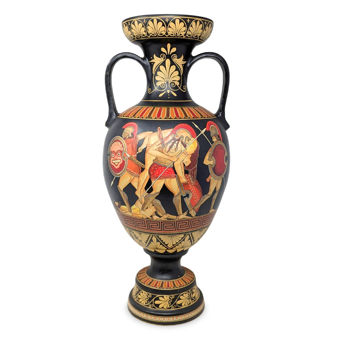 Artist Signed Museum Replica 21" Hercules & Athena Greek Terracotta Amphora
