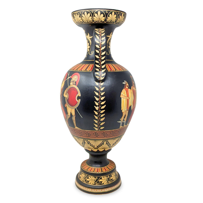 Artist Signed Museum Replica 21" Hercules & Athena Greek Terracotta Amphora