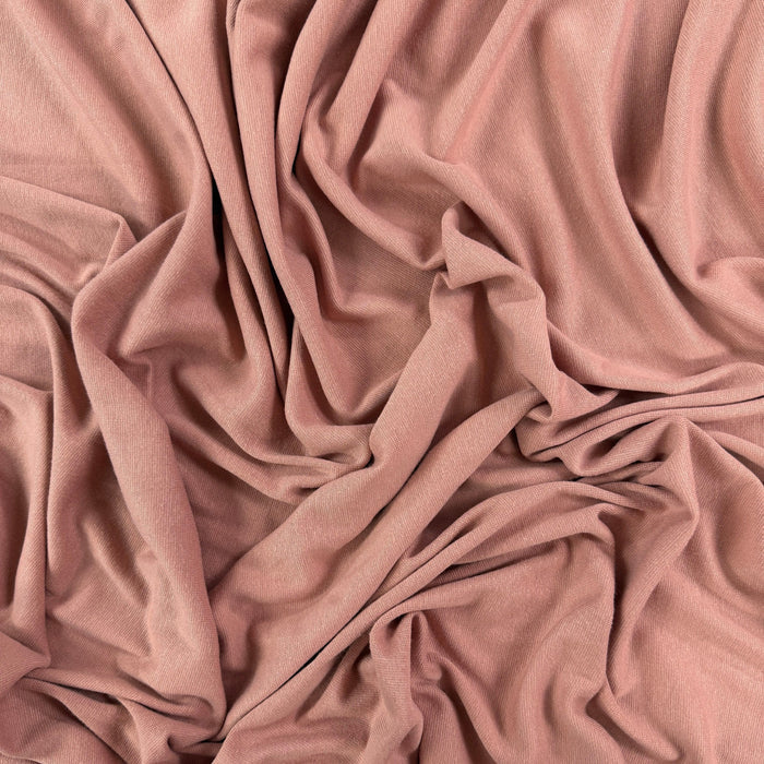 Bamboo Cotton 1x1 Rib Knit - Dusty Rose