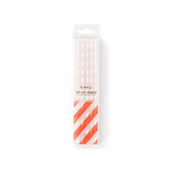 Basic Reusable Color Changing Straws - Red