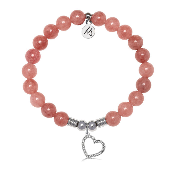 Beautiful Soul Charm with Strawberry Jade Gemstone Bracelet