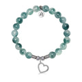 Beautiful Soul Charm with Teal White Jade Gemstone Bracelet