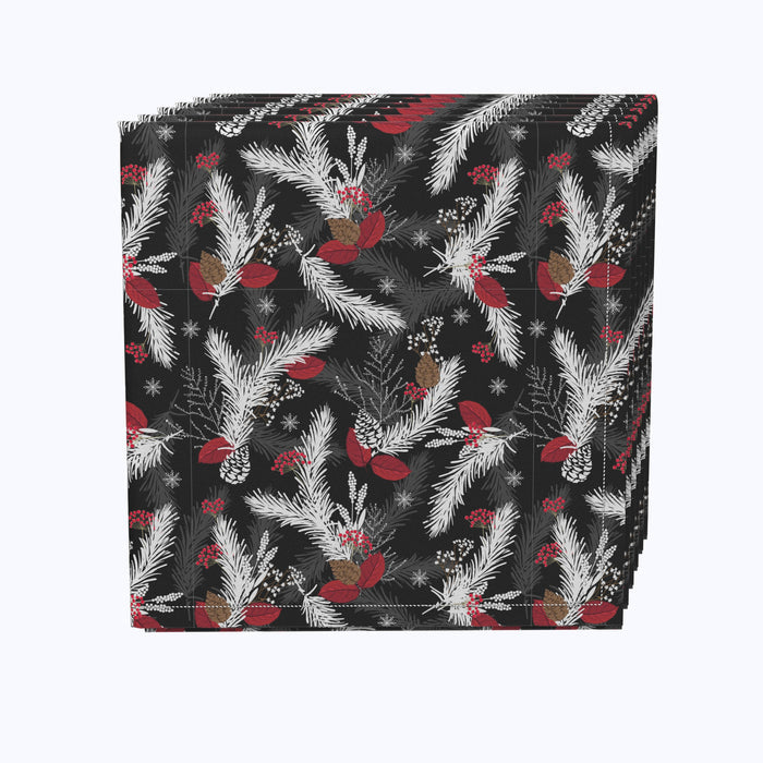 Berries, Snowflakes and Mistletoes Napkins