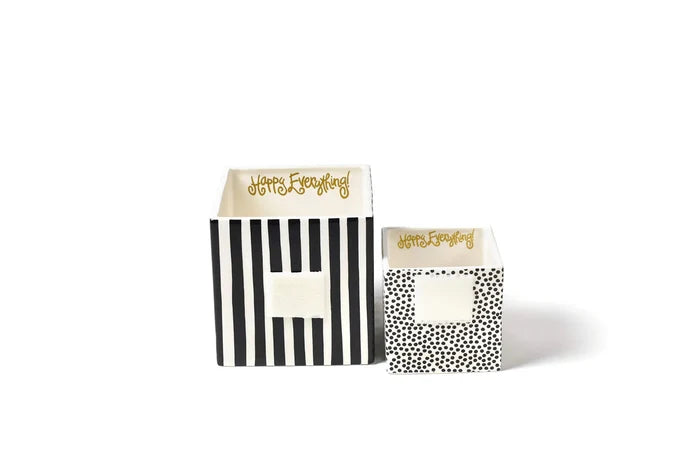 Black Stripe Mini Nesting Cube Medium