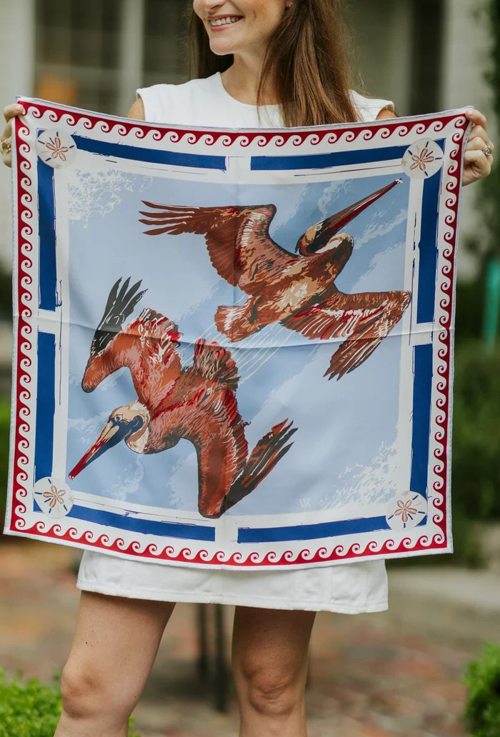 Blue & Gold Marsh Flyer Silk Scarf