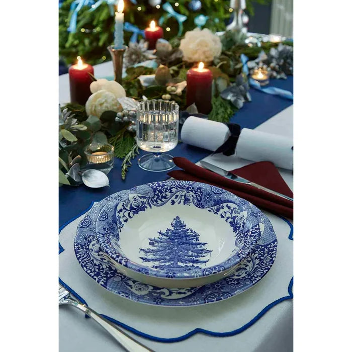 Blue Italian Christmas Tree Bowl