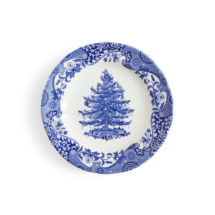 Blue Italian Christmas Tree Salad Plate