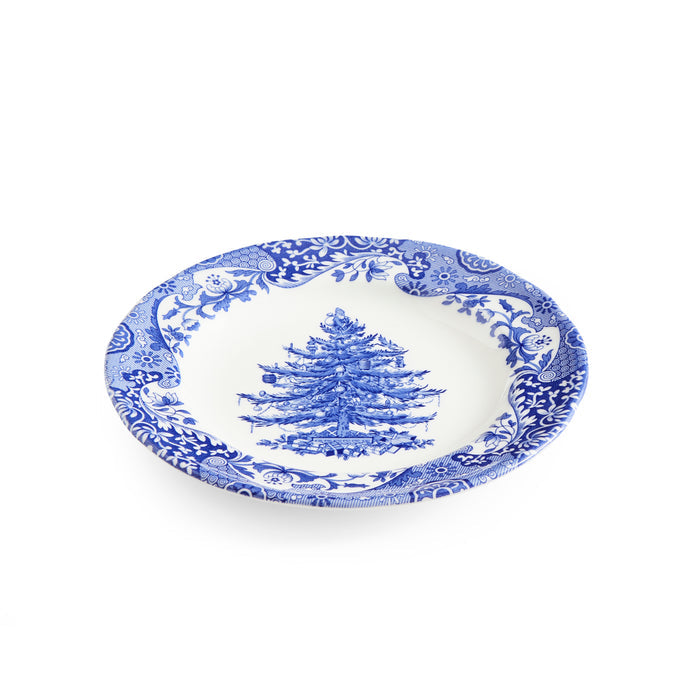 Blue Italian Christmas Tree Salad Plate