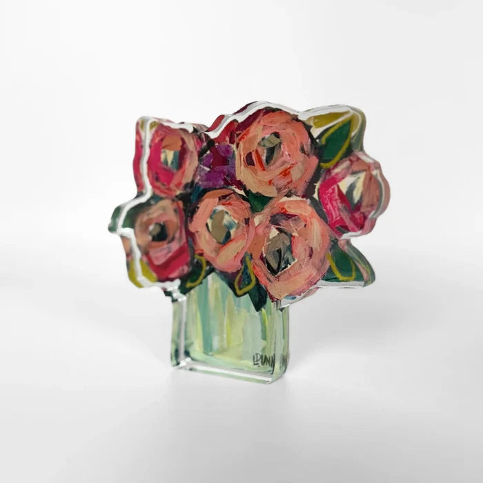 Blush and Blue Acrylic Floral - Bitty