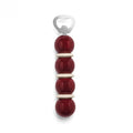 Bottle opener with red and white design on a white background