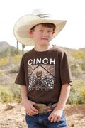 BOY'S CHOCOLATE BROWN LOGO TEE SHIRT BY CINCH JEANS