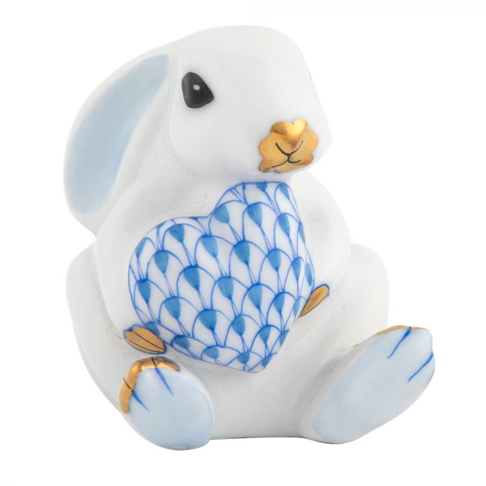 BUNNY WITH HEART - WHITE-BLUE