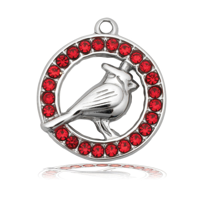 Cardinal Garnet CZ Charm with White Natural Agate Gemstone Bracelet