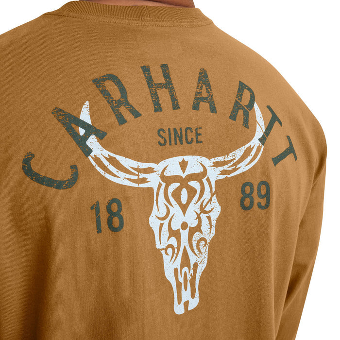 Carhartt Men's Heavyweight Pocket Longhorn Graphic Long Sleeve T-Shirt Long Sleeve T-Shirts Carhartt