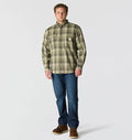 Carhartt Men's Loose Fit Midweight Chambray Long Sleeve Plaid Shirt Work Shirts Carhartt Dusty Olive 2XL Reg
