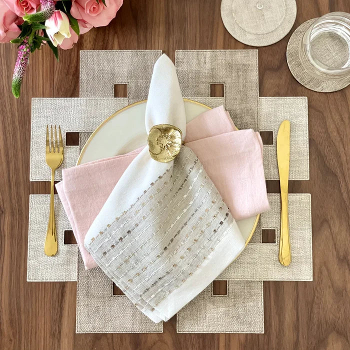 Celtic Easy Care Vinyl Square Placemats - Gold Birch | Set of 4