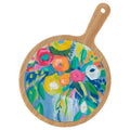 Cheerful Blossoms Bamboo & Ceramic Cheese Board