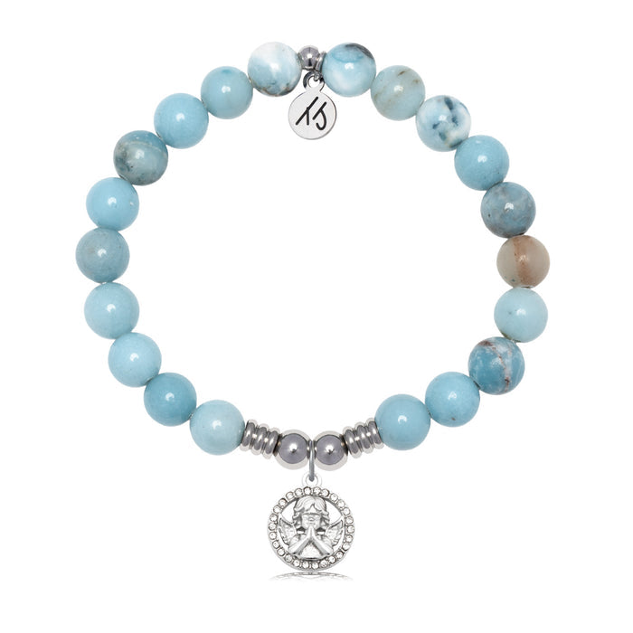 Cherub Charm with Larimar Jasper Gemstone Bracelet