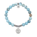 Cherub Charm with Larimar Jasper Gemstone Bracelet