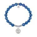 Cherub Charm with Navy Agate Gemstone Bracelet