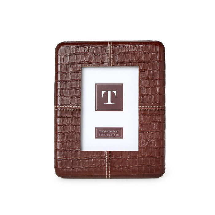Chesnut 5x7 Genuine Leather Reptile Photo Frame
