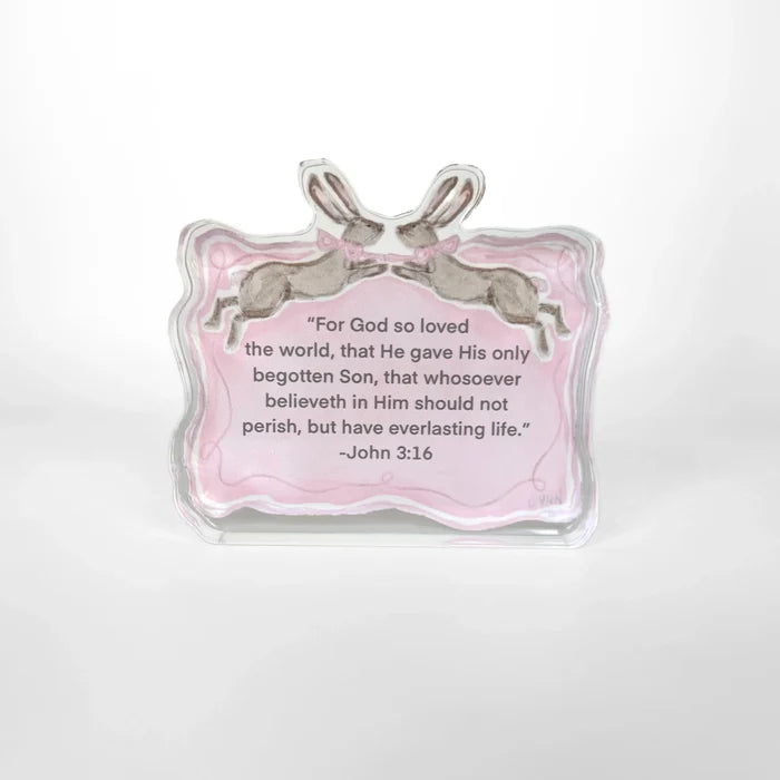 Children's John 3:16 Acrylic Scripture Block