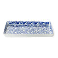 Chinoiserie Hand-Painted Blue and White Floral Tray