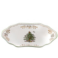 Christmas Tree Gold Oval Platter