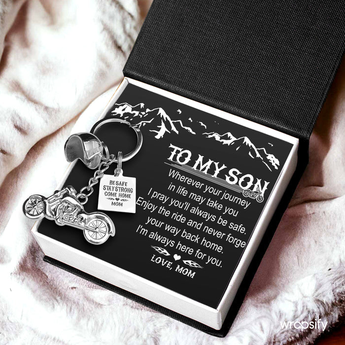 Classic Bike Keychain - To My Son from Mom -Be safe, stay strong, come home - Gkt16004