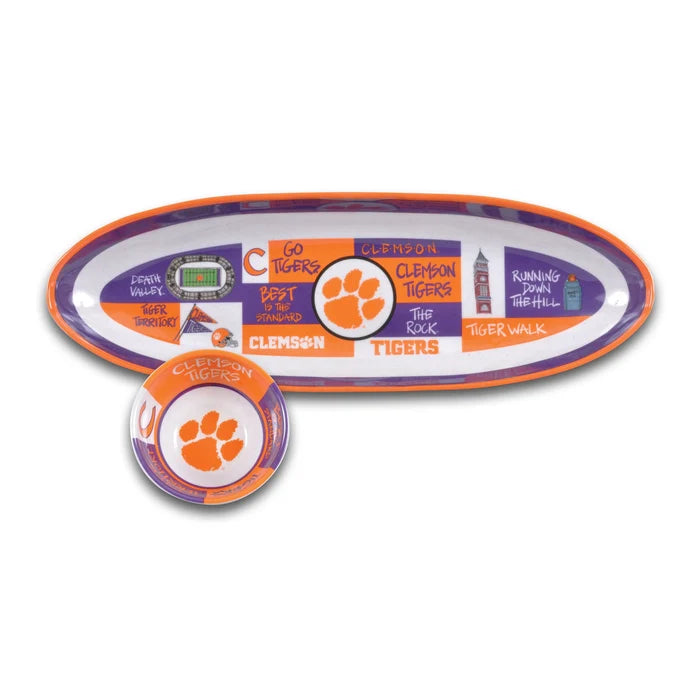 Clemson Melamine Chip & Dip Set